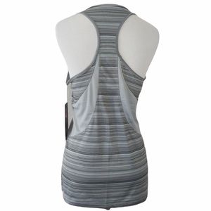 SKECHERS racerback striped athletic mesh breathable tank top Size Small
